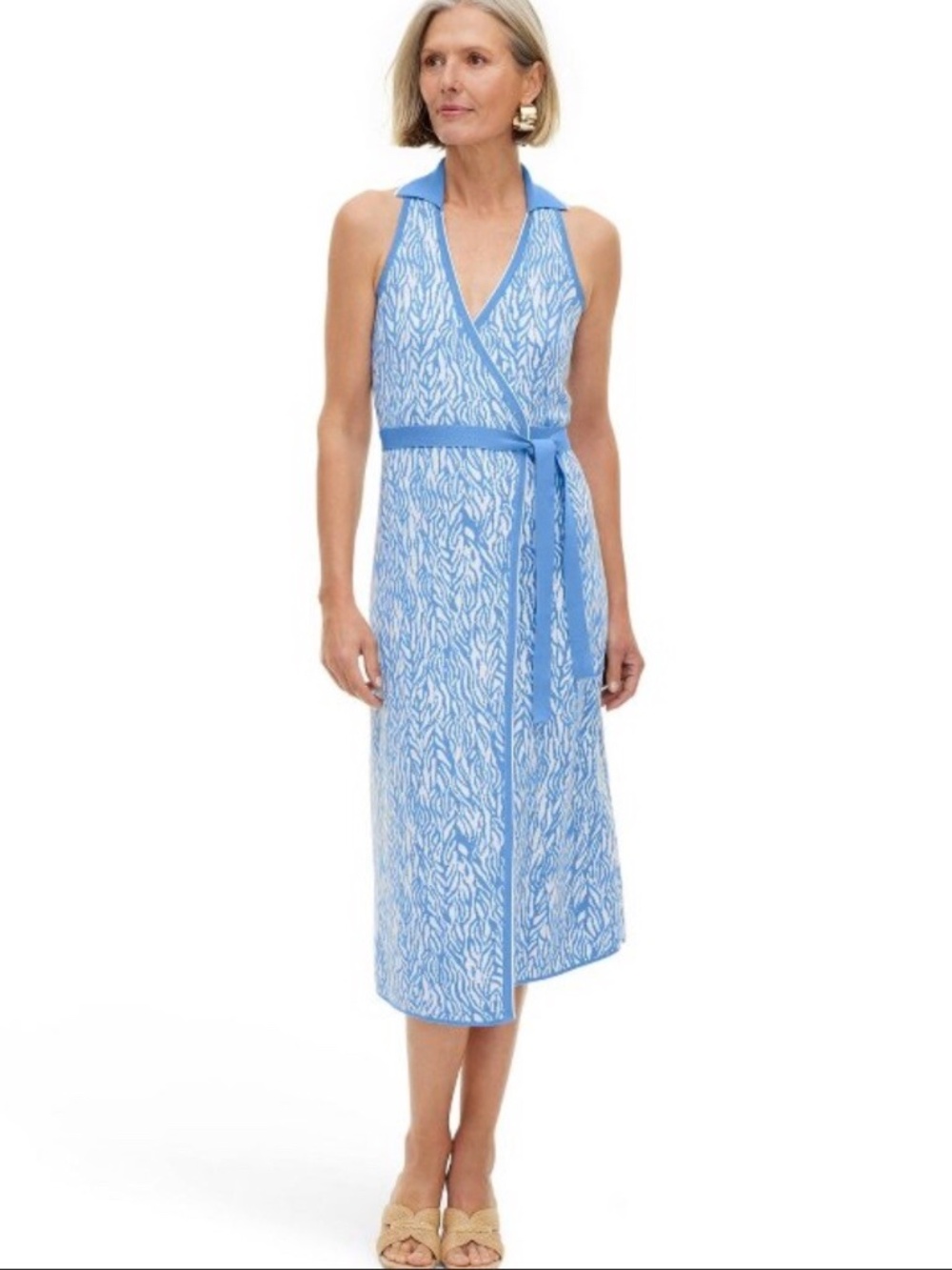 Diane von Furstenberg for Target Collared Sleeveless Sweaterknit Midi Wra